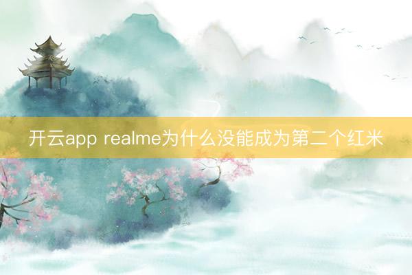 开云app realme为什么没能成为第二个红米