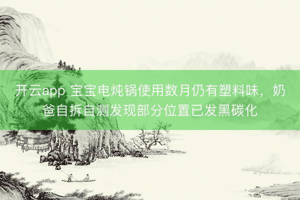 开云app 宝宝电炖锅使用数月仍有塑料味，奶爸自拆自测发现部分位置已发黑碳化