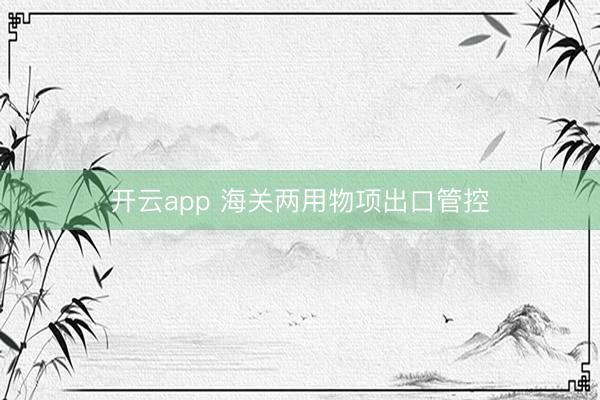 开云app 海关两用物项出口管控