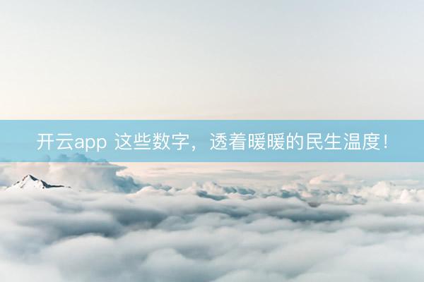 开云app 这些数字，透着暖暖的民生温度！