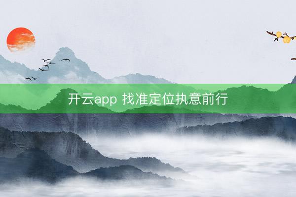 开云app 找准定位执意前行