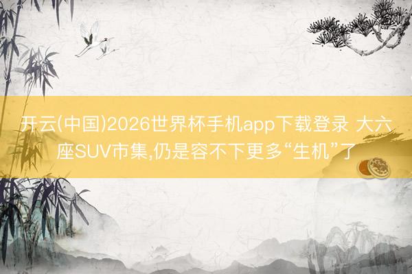 开云(中国)2026世界杯手机app下载登录 大六座SUV市集，仍是容不下更多“生机”了
